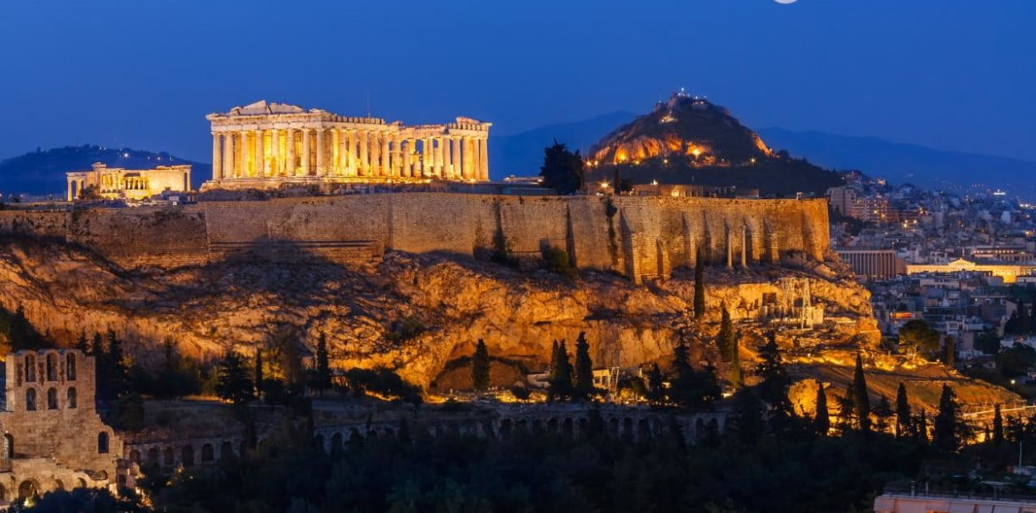 Vue sur le Parthénon d'Athènes